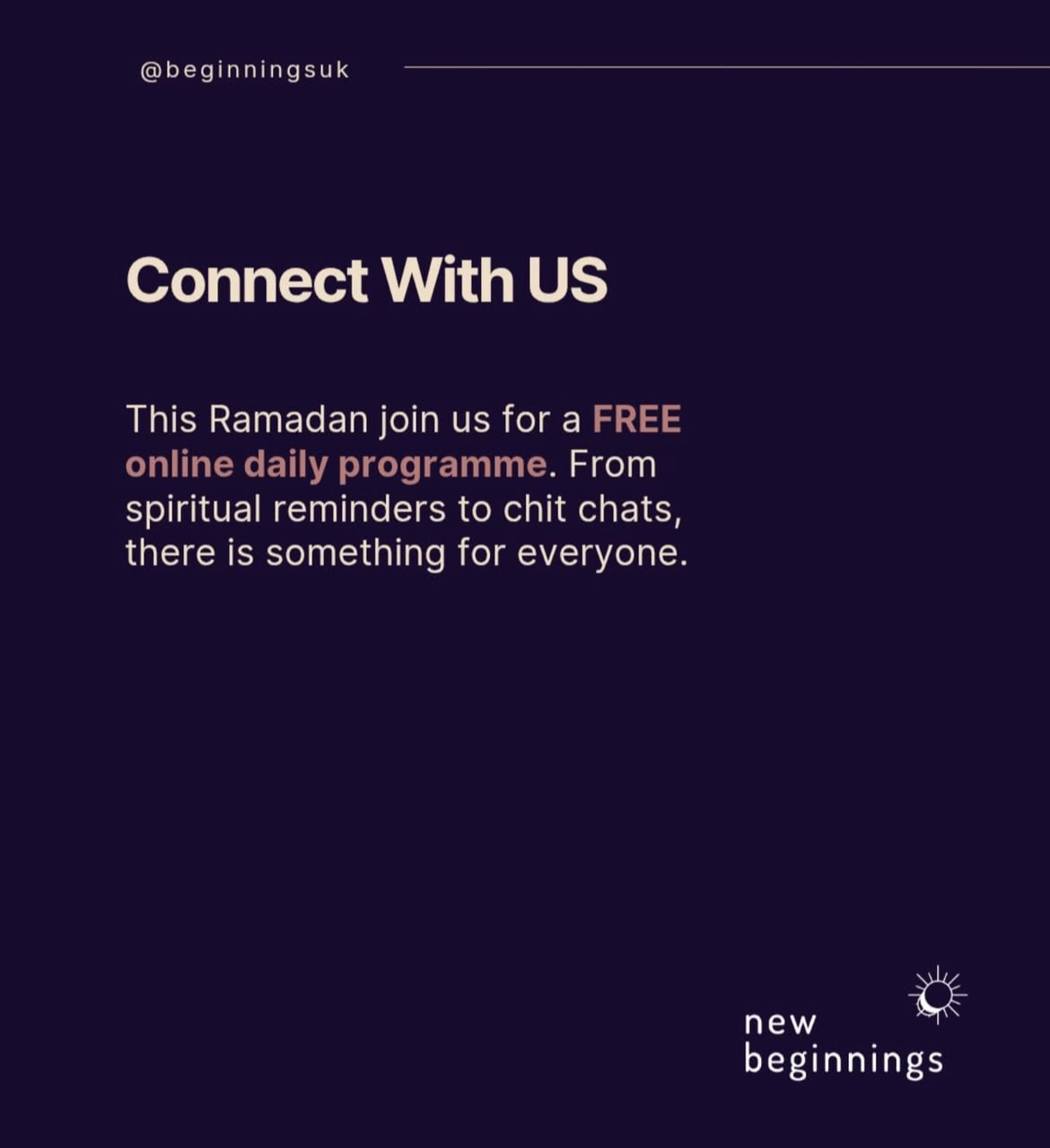 New Beginnings daily Ramadan series